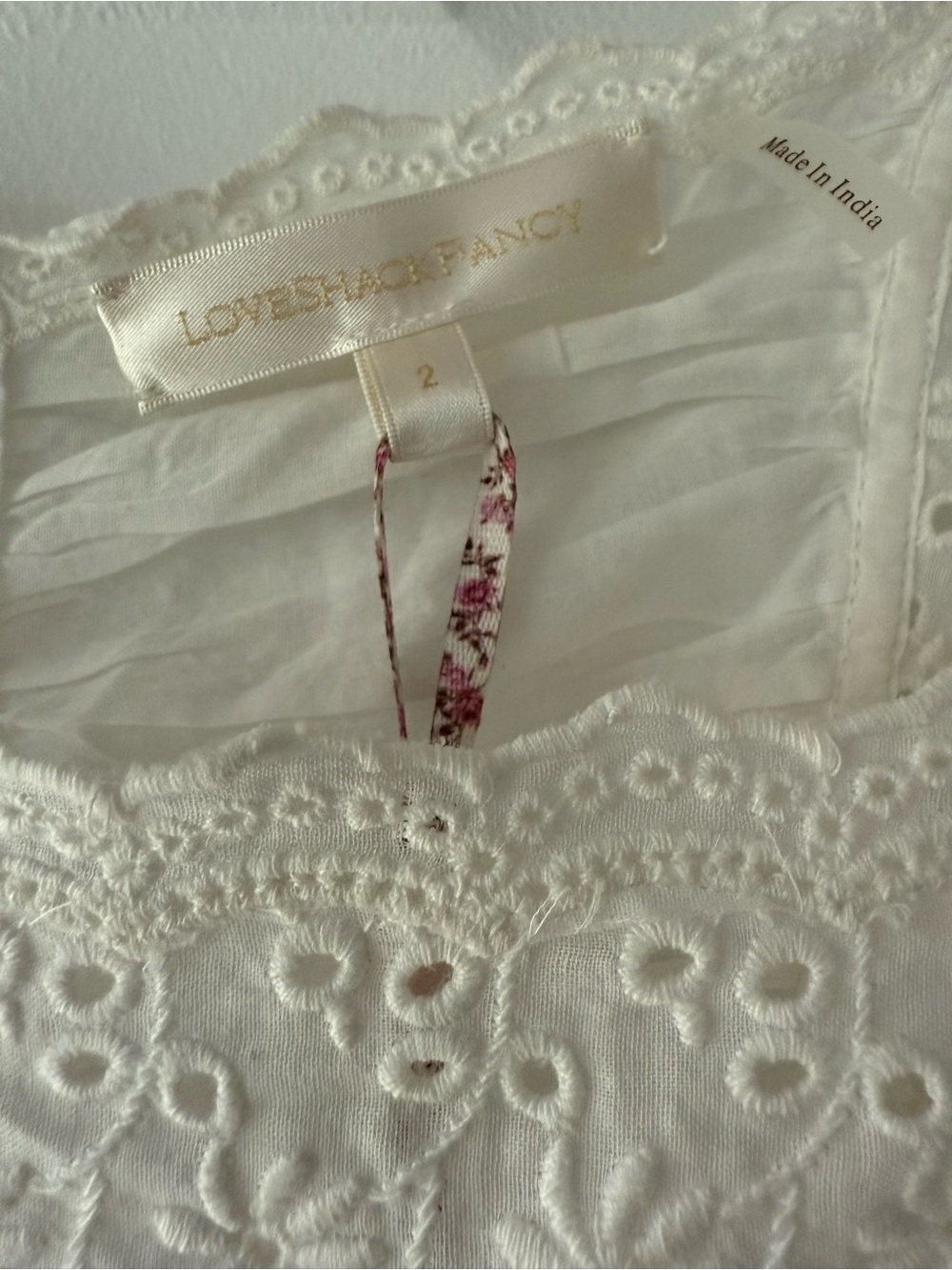 LoveShackFancy Preslina Dress True White Size 2 NWT - Picture 7 of 9